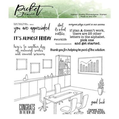 Picket Fence Studios Clear Stamps -  Here Is Where I Work